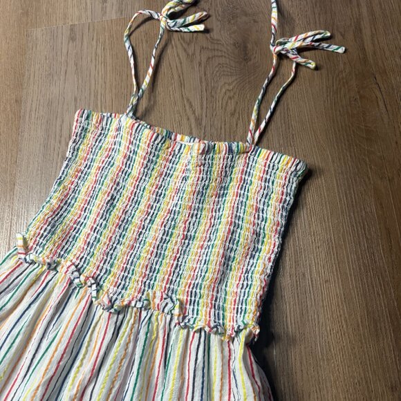 Solid & Striped The Indigo Dress in Rainbow Pinstripe S small smocked midi - Picture 8 of 11